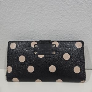 Kate Spade Black Bi Fold Polka Dot Wallet